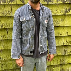 Men's Striped Blue Shirt Jacket